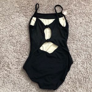 Black camisole leotard with beautiful mesh detail